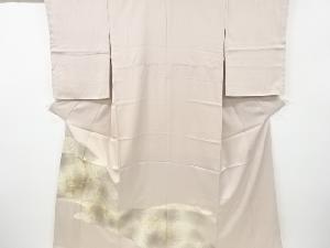 リサイクル　金彩渦潮模様刺繍三つ紋色留袖(比翼衿付き)
